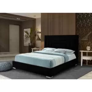 Image of Lisso Bed King Plush Velvet Black