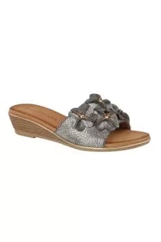 Image of Clio Flower Wedge Mule Sandal