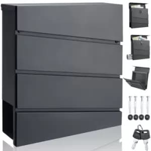 Image of Letterbox Letter Post Mail Postbox Letter Steel Wall Mount Mailbox Newspaper New