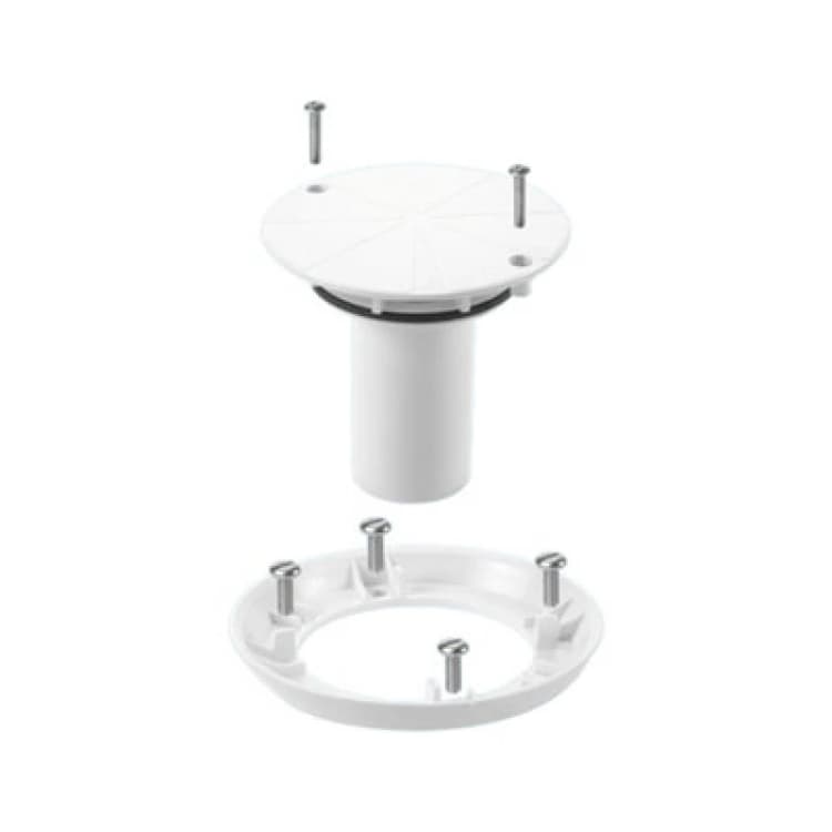 Image of McAlpine TSGCONTV Conversion Kit to convert any TSG1 or TSG2 Gully to a sheet flooring gully with White Plastic Clamp Ring, Cover Plate and Dip Tube W