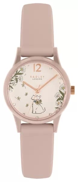 Image of Radley Ladies Cobweb Pink Silicone Strap Watch