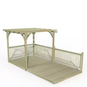 Image of Forest Garden Ultmia Pergola and Decking Kit 4.8m with 3 x Balustrade