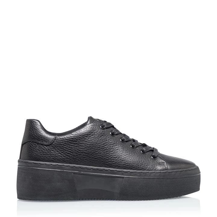 Image of Bertie Black Leather 'Electaa' Platform Lace Up Trainers - 4