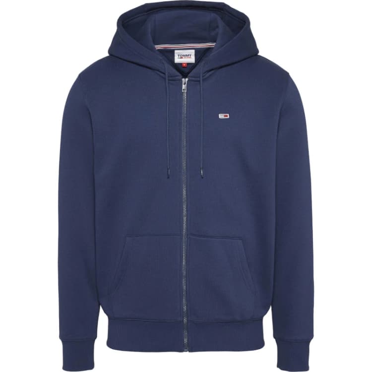 Image of Tommy Jeans Flag Basic Zip Hoodie Navy male 2XL