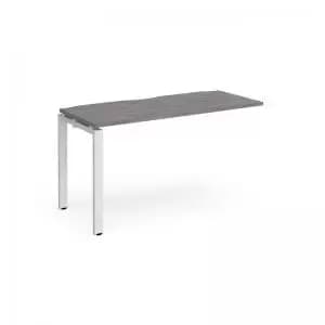 Image of Adapt add on unit single 1400mm x 600mm - white frame and grey oak top