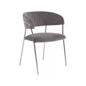 Image of Tamzin Chrome Finish Dining Chair Black