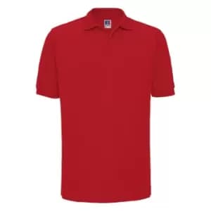 Image of Russell Mens Ripple Collar & Cuff Short Sleeve Polo Shirt (XL) (Classic Red)