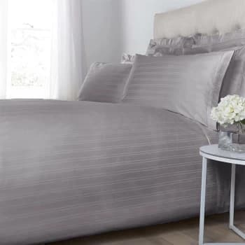 Image of Hotel Collection Woven Stripe Oxford Pillowcase Pair - Light Grey