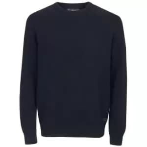Image of Barbour Mens Patch Crew Neck Sweater Navy Large