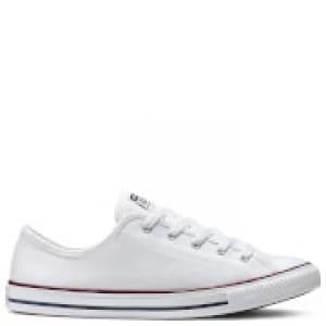 Image of Converse Womens Chuck Taylor All Star Dainty Basic Canvas Ox Trainers - White/Red/Blue - UK 3 - White