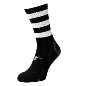 Image of Precision Unisex Adult Pro Hooped Football Socks (7 UK-11 UK) (Black/White)