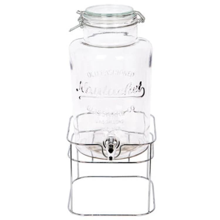 Image of Rink Drink Glass Drinks Dispenser with Tap & Chrome Stand 6.5L Silver unisex