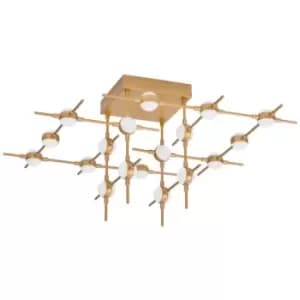 Image of Netlighting Merano Alaska 18 Light Integrated LED Semi Flush Light Gold Metal Le