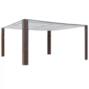Image of Vidaxl Gazebo With Roof Poly Rattan 400x400x200cm Brown And Cream