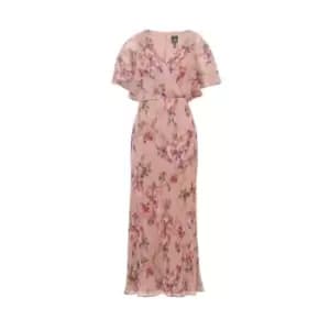 Image of Adrianna Papell Floral Metallic Crinkle Dress - Multi