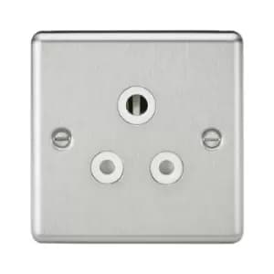 Image of Knightsbridge - 5A Unswitched Socket - Rounded Edge Brushed Chrome Finish with White Insert