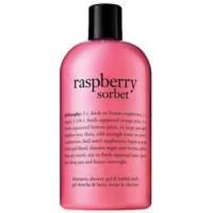 Image of philosophy Bath & Shower Gels Raspberry Sorbet Shampoo, Shower Gel and Bubble Bath 480ml