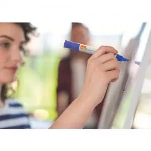 Image of Nobo Liquid Ink Whiteboard Pens Chisel Tip 10 Pack Blue