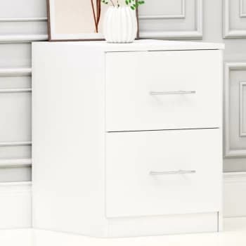 Image of Richmond 2 Drawer Bedside Cabinet - Matt White - Matte White