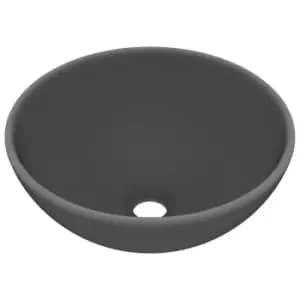 Image of VidaXL Luxury Ceramic Round Bathroom Basin - Matt Dark Grey