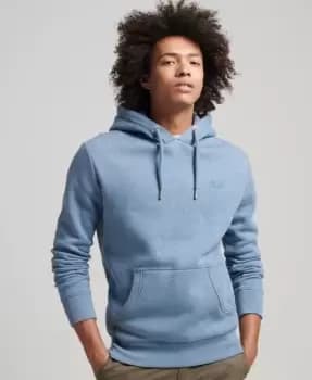 Image of Superdry Mens Organic Cotton Essential Logo Hoodie Light Blue / Bluestone Marl - Size: L