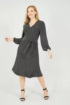 Image of Sparkle Stretch Midi Dress in Black