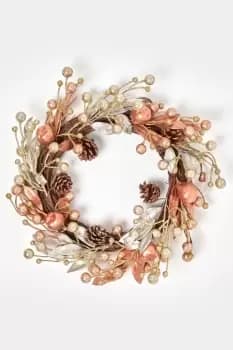 Image of Champagne Pinecone & Apple Christmas Wreath