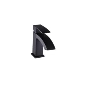 Image of Black Cloakroom Mono Basin Mixer Tap - Wave