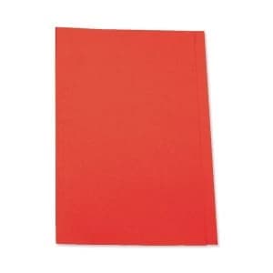 Image of 5 Star Foolscap Square Cut Folder Recycled Pre-punched 180gsm Red Pack of 100