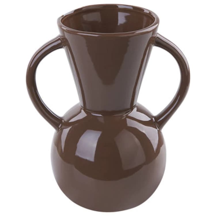Image of Beliani Flower Vase Orestiada Ceramic 19cm Brown