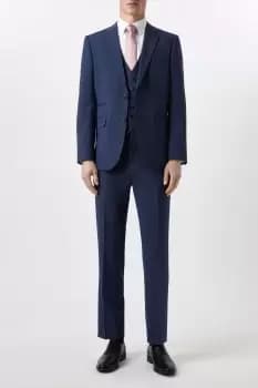 Image of Mens Tailored Fit Navy End On End Suit Jacket