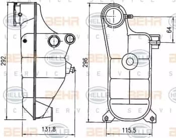 Image of Radiator Tank 8MA376755-151 / CRT 119 000S 70825725 by Behr