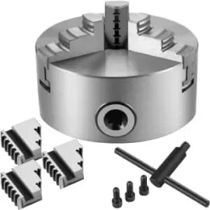 Image of VEVOR K11-100 Lathe Chuck 4",Metal Lathe Chuck Self-Centering 3 Jaw,Lathe Chuck with Two Sets of Jaws, for Grinding Machines Milling Machines