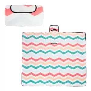 Image of Milestone Fleece Picnic Blanket 200 x 200cm - Zig-Zag Pattern