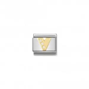 Image of Composable Classic Letters Gold Cubic Zirconia V Link 030301/22
