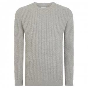 Image of Linea Linea Eastcastle Cable Jumper Mens - Grey Marl
