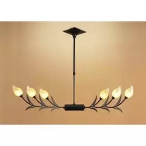 Image of Hollet telescopic suspension Line 6 G9 bulbs, brown/black oxidized