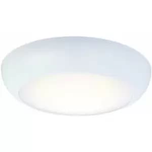 Image of Round LED Bulkhead Ceiling Light 12W Cool White IP65 Gloss White Bathroom Lamp
