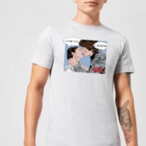 Image of Star Wars Leia Han Solo Love Mens T-Shirt - Grey - 3XL