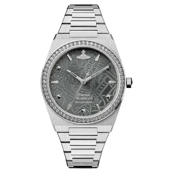 Image of Vivienne Westwood Charterhouse Grey Dial Stainless Steel Bracelet Ladies Watch VV244GYSL VV244GYSL