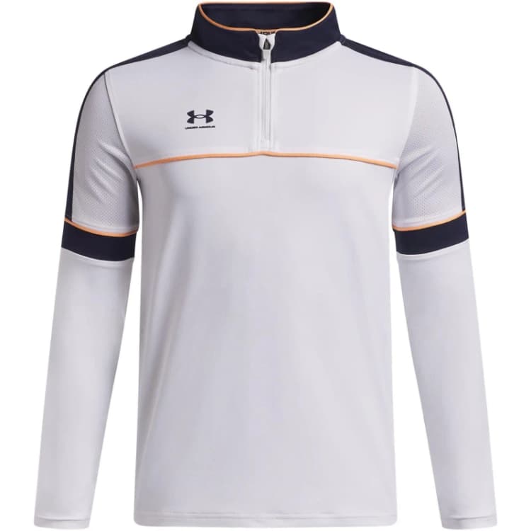 Image of Under Armour Challenger Training Quarter Zip Juniors White/Navy male 9-10 (M)