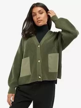 Image of Barbour International Jensons Knit Cardigan - Green, Size 10, Women