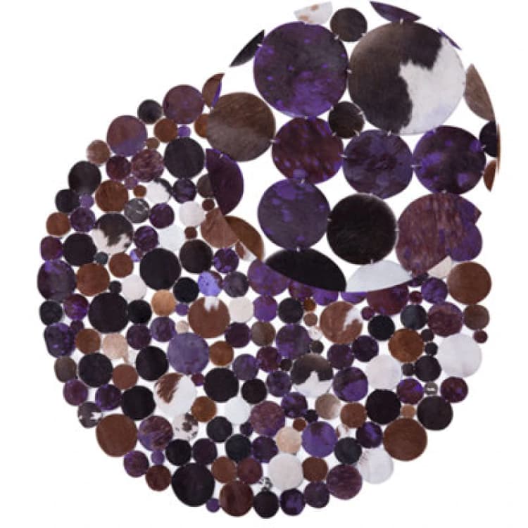 Image of Beliani Rug Sorgun Violet 140 Cm Leather