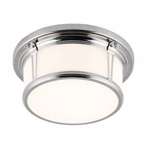 Image of 2 Light Medium Flush Mount Ceiling Light Polished Chrome, E27