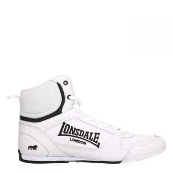 Image of Lonsdale Mens Boxing Boots - White/Black