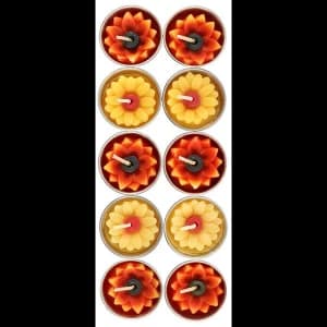 Image of Box of 10 Yellow and Orange Sunflower Candles