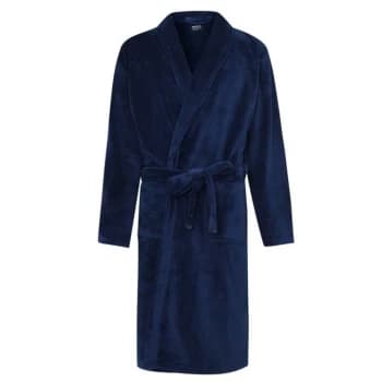 Image of Howick Fleece Robe - Navy Blue