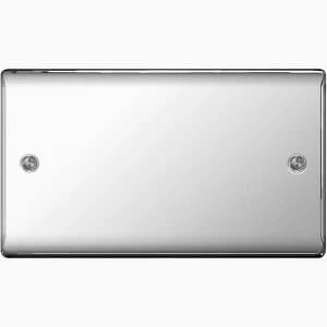Image of BG Nexus Metal Polished Chrome 2 Gang Blanking Plate - NPC95