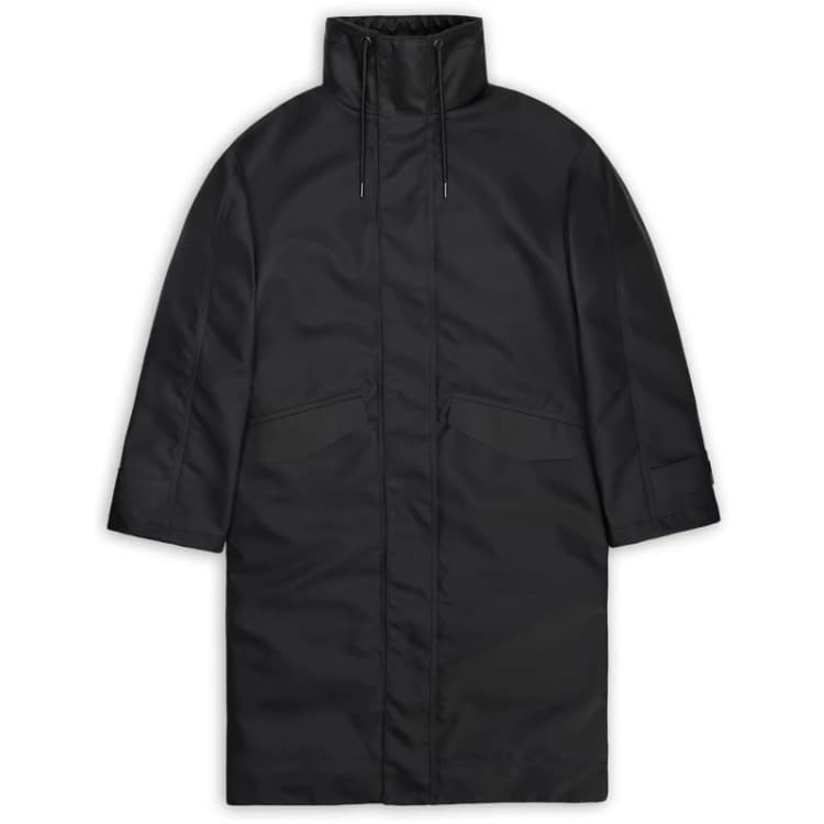 Image of Rains Mens Vision Longer Waterproof Windproof Long Sleeve Oversized Fit Mac Black 01 male X Large