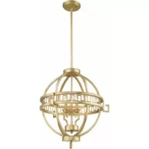 Image of Loops - 3 Bulb Ceiling Pendant Light Fitting Distressed Gold LED E14 60W Bulb